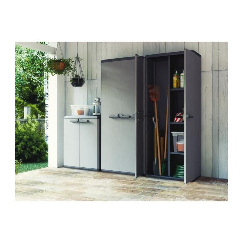 Armoire de rangement pratique pour atelier - KETER Più - Gris/Noir