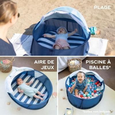 Parc Bébé 2 en 1 Babyni Marinière: Anti-UV FPS 50+ & Moustiquaire