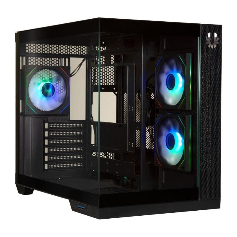 Boîtier PC BITFENIX Triton Cube ATX Noir : Verre trempé, USB-C et A-RGB