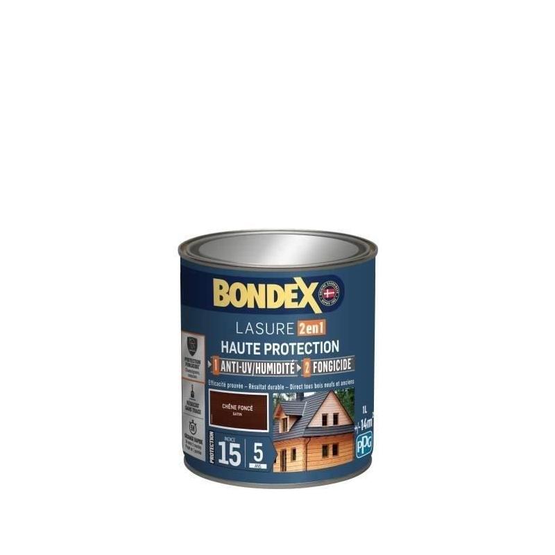 BONDEX Lasure 2 en 1 Satin Chene Foncé - Protection 5 ans!