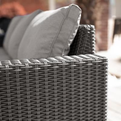 Ensemble salon de jardin résine tressée imitation rotin - 5 personnes - California Beige