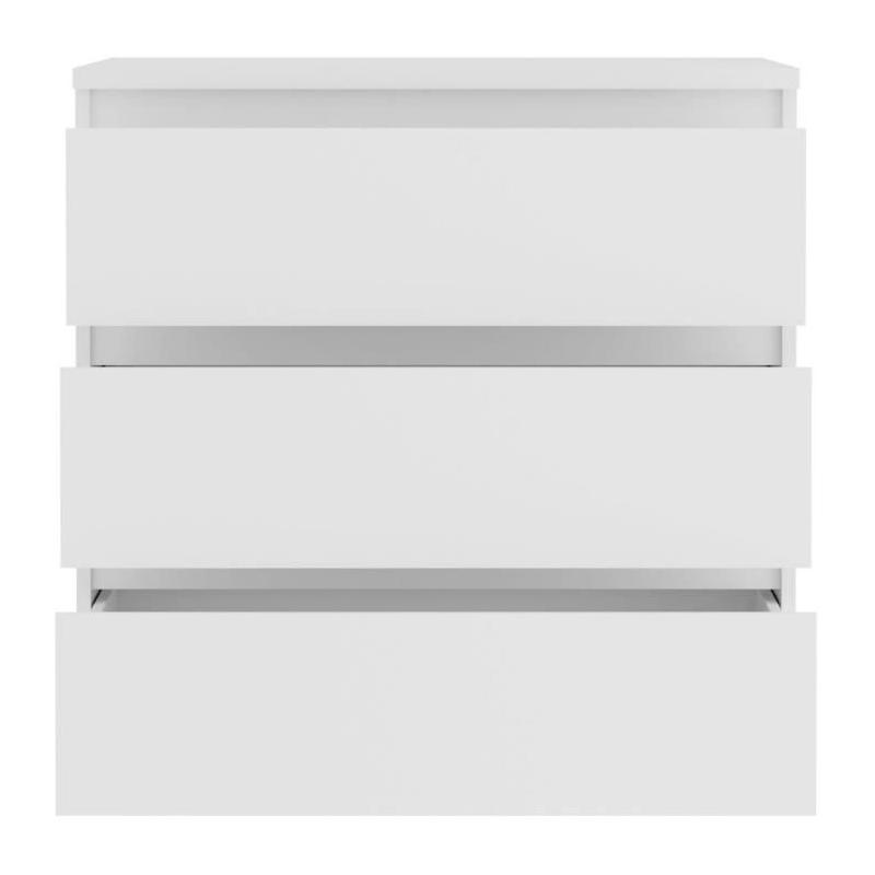Commode CHELSEA 3 Tiroirs Blanc Mat - Pratique et Élégante
