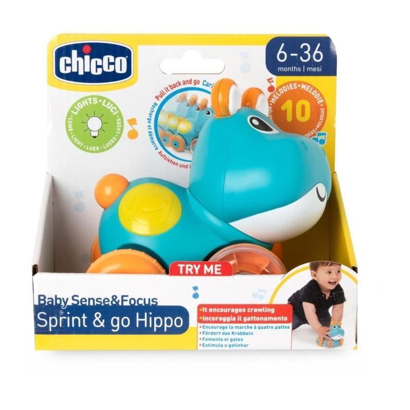 Doudou Chicco Hippo Sprint&go - Bleu et orange
