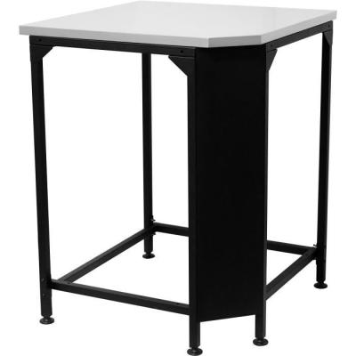 Table d'angle COZZE - Plan de travail inox - Noir