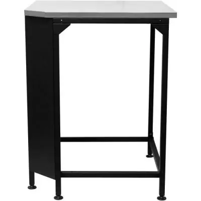 Table d'angle COZZE - Plan de travail inox - Noir