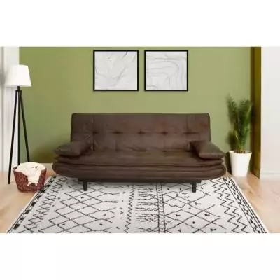 Banquette clic-clac DARIUS - Confort et style en tissu marron Banquette clic-clac DARIUS - Confort et style en tissu marron