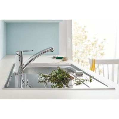 Mitigeur évier GROHE Start Eco: Design chromé pour un débit optimal