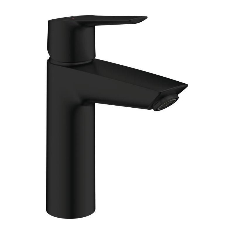 Mitigeur lavabo monocommande GROHE Start - Noir mat - Taille M - Bec moyen - Économisez de l'eau