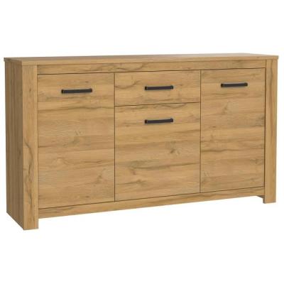 Buffet bas chêne vieilli HAVANNA - Classique - L 161 cm
