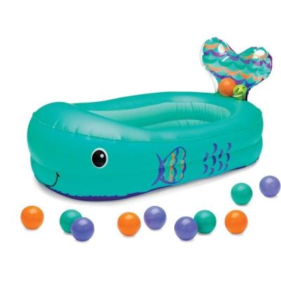 Baignoire baleine gonflable avec jeux et thermomètre - Bleu - INFANTINO