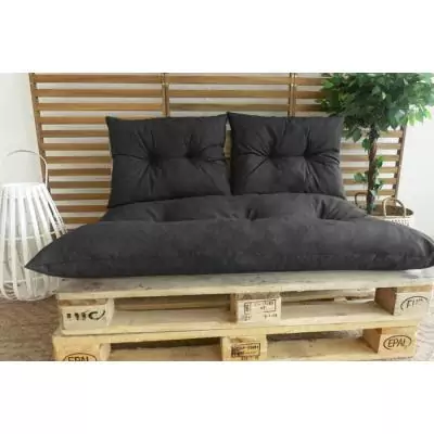 Ensemble palette classique - Matelas ardoise + 2 coussins - JARDIN PRIVE
