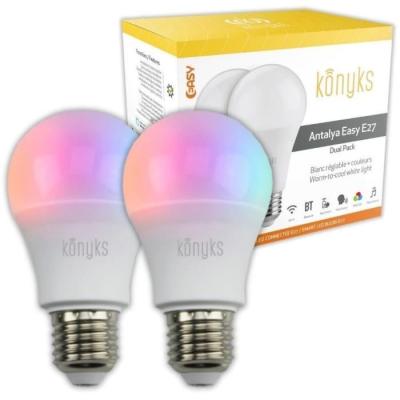 Ampoules LED KONYKS Antalya Easy E27 - Wifi + Bt - Couleurs + Blanc - 11W