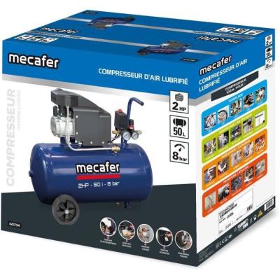 Compresseur MECAFER 425794 Bleu 50L 2HP 8 Bar