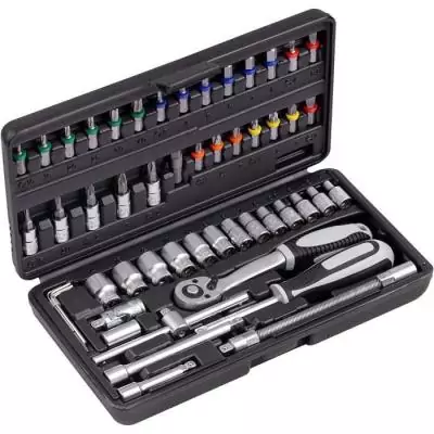Coffret à clés et douilles CONNEX - 52 pieces - Chrome-vanadium