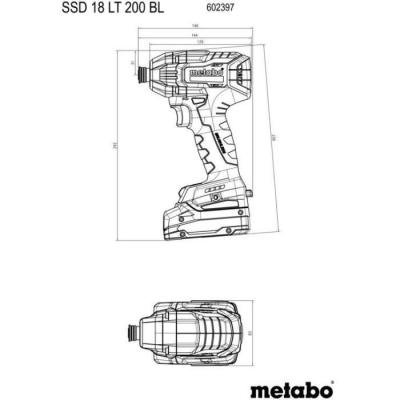 Visseuse à choc sans fil Metabo SSD 18 LT 200 BL - Puissance professionnelle