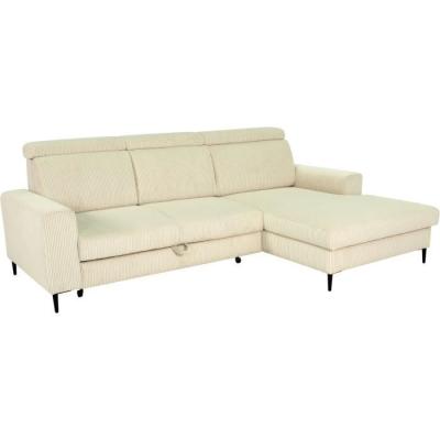 Canapé d'angle convertible 4 places NIZZA Velours Beige
