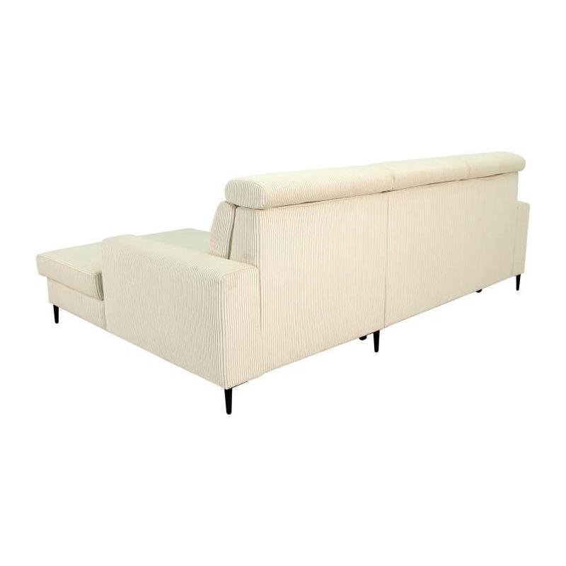 Canapé d'angle convertible 4 places NIZZA Velours Beige
