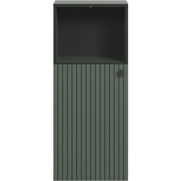 Rangement de salle de bain - Décor vert sauge et noir - L40 x H95 x P31cm - PURE BLISS