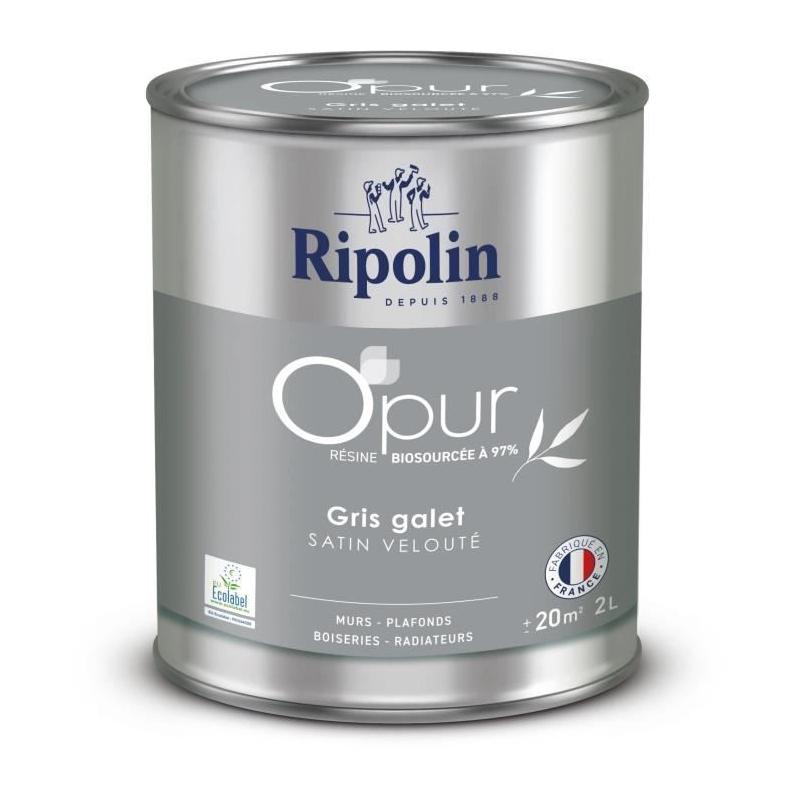 Peinture O'PUR RIPOLIN 2L Gris galet Satin velouté