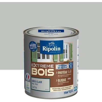 RIPOLIN Peinture Bois Satin Haute Protection 10 ans - Gris clair