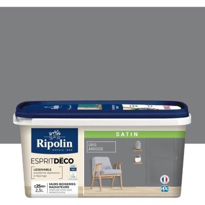 Peinture Satin Ultra Couvrante pour Cuisine, Chambre, Salon - Gris Ardoise
