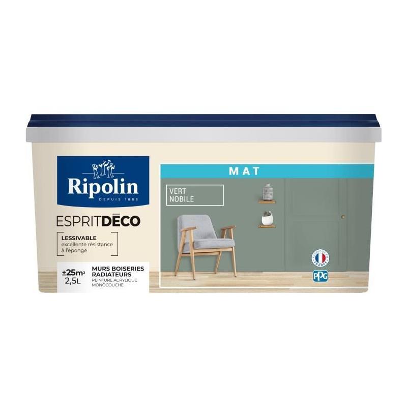 Peinture décorative murale intérieure vert nobile mat RIPOLIN - 2,5L