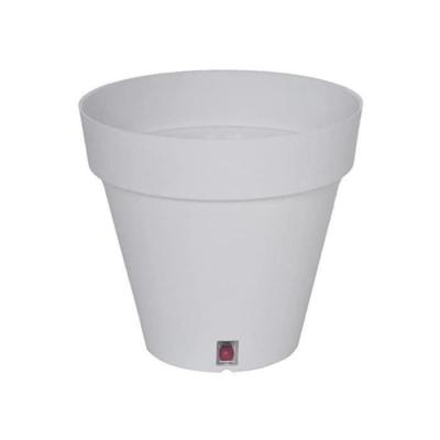 Bac à fleurs rond RIVIERA LOFT - Plastique blanc 30 cm