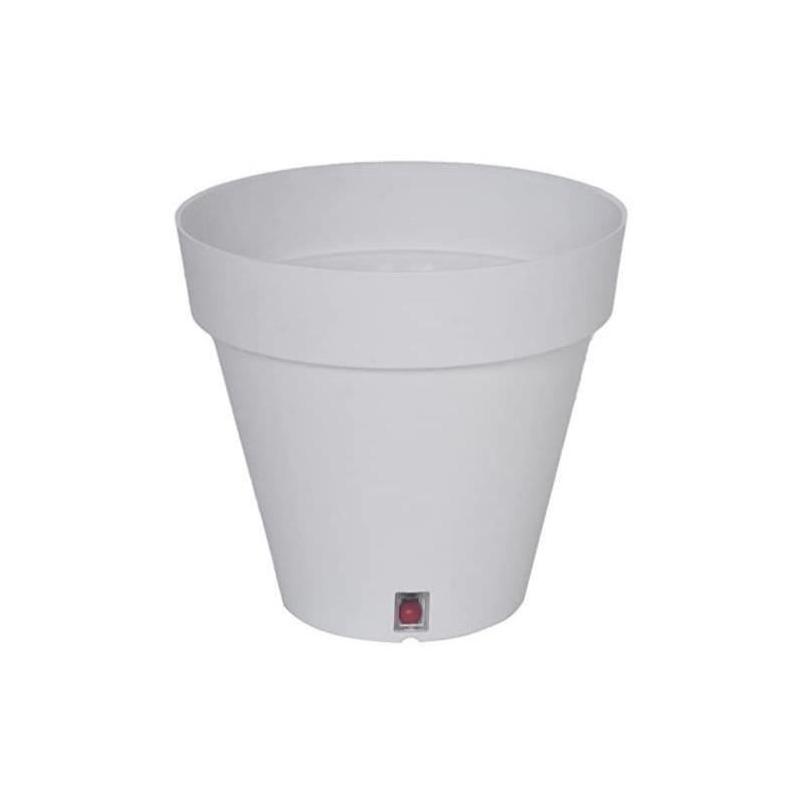 Bac à fleurs rond RIVIERA LOFT - Plastique blanc 30 cm