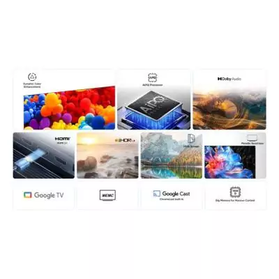 TCL 55P6K - TV LED 55 (139 cm) - 4K UHD 3840x2160 - HDR10+ - Google TV - 3xHDMI 2.1 - WiFi