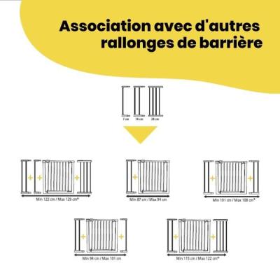 Extension de barrière de sécurité 14 cm - Métal Noir