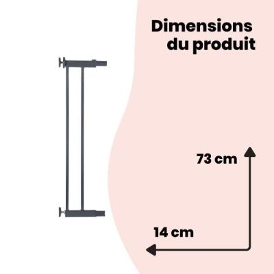 Extension de barrière de sécurité 14 cm - Métal Noir