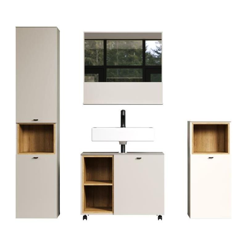 Ensemble Salle de bain Cachemire - Colonne + Miroir + Meuble - L180cm