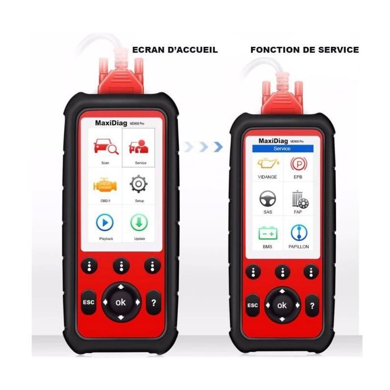 Diagnostic automobile puissant: AUTEL MaxiDiag MD808 Pro