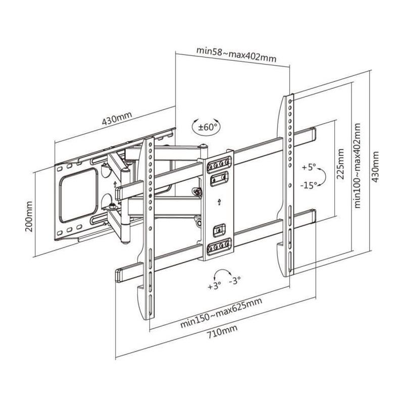 Support mural TV 37-80 Stell SHO 5630