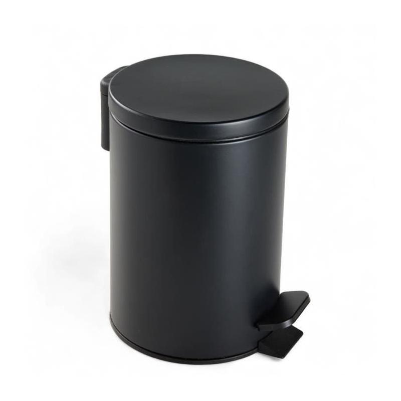 Poubelle SDB - TODAY - UTILITAIRE - 3 L - Ø 17 x H 25 cm - Polypropylène - Noir Doux