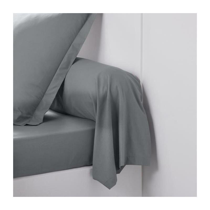 Taie de traversin TODAY Essential 45x185 cm 100% Coton uni - Acier