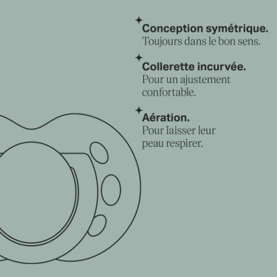 Sucettes Tommee Tippee Fun pour Bébé - Lot de 6 - Forme Orthodontique Symétrique