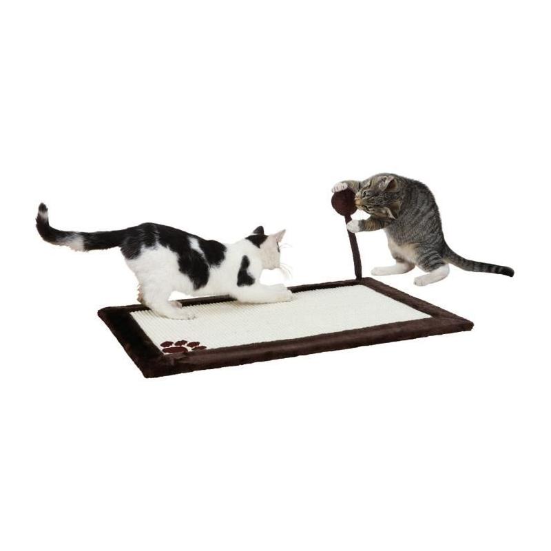 Tapis griffoir avec jouet - TRIXIE - 70 x 45 cm - Naturel/Brun
