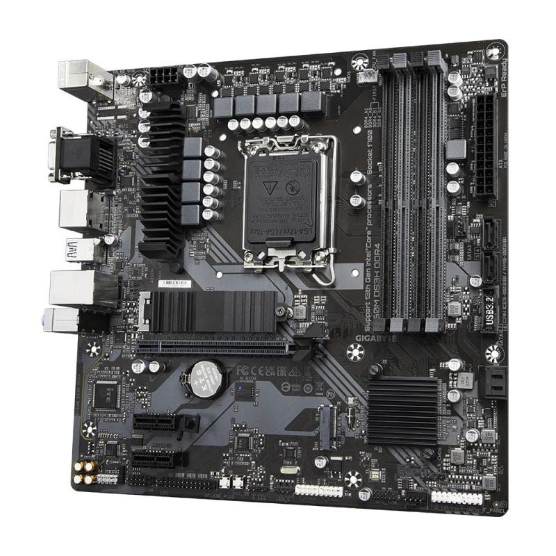 GIGABYTE B760M DS3H DDR4 Carte Mère - Prend en charge les processeurs Intel Core de 14e génération, VRM numérique 6+2+1 phases,