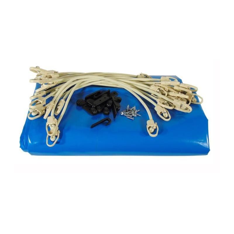 Bâche piscine bois UBBINK Octogonale 430 - Bleue 550g