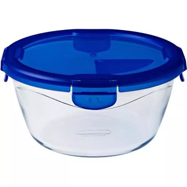 Boîte ronde avec couvercle - PYREX - 1451034 - 20 cm - 1,6 L - Cook & Go - Base en verre borosilicate