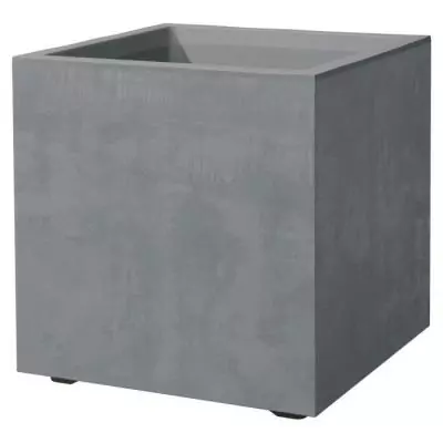 Pot de fleur Cube DEROMA Millennium R Ashgrey 25 cm - Réservoir d'eau