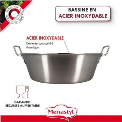 Bassine à confiture MENASTYL en acier inoxydable 40,5cm