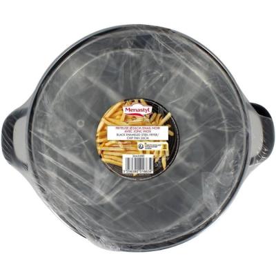 Friteuse MENASTYL 26 cm Noir - Acier émaillé - Avec couvercle et panier