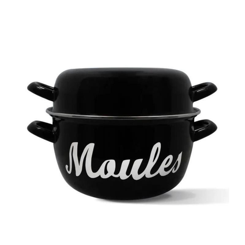 Marmite design MENASTYL 24 cm - Noir émaillé - Induction