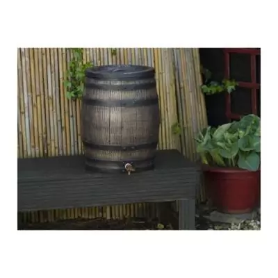 Récupérateur d'eau - Baril de pluie NATURE en aspect bois - 120L