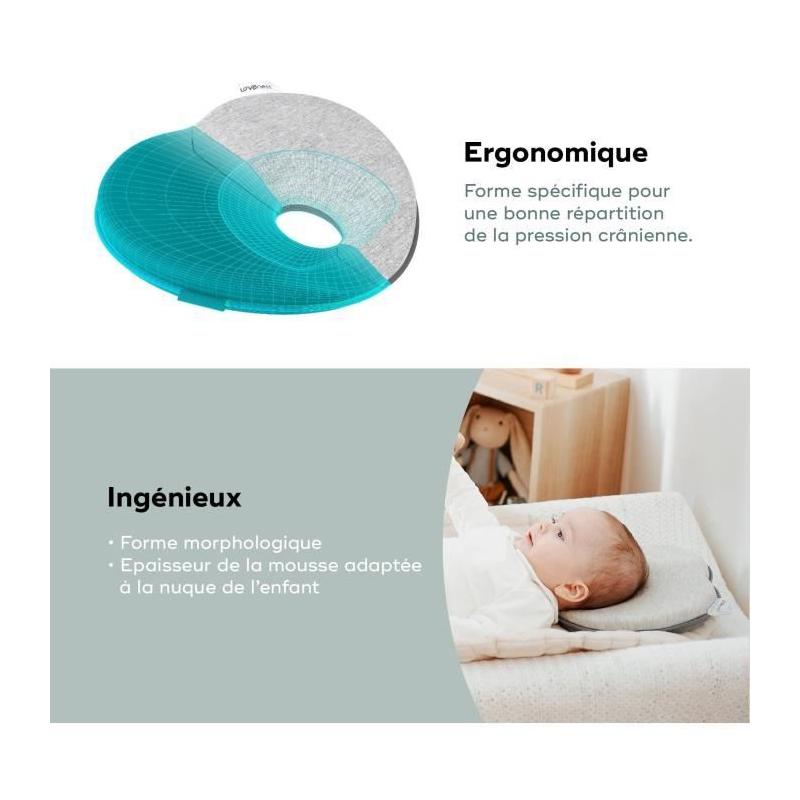 Support de tête bébé Lovenest Original: douceur certifiée bio pour des nuits paisibles