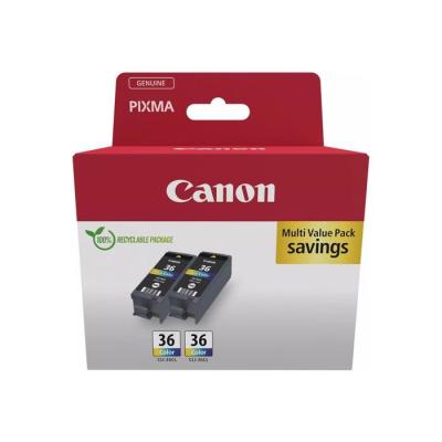 Pack de 2 cartouches d'encre couleur Canon CLI-36 CL - 12 ml
