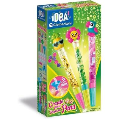 Clementoni - Mini atelier Stylos Tropical - 3 stylos à créer