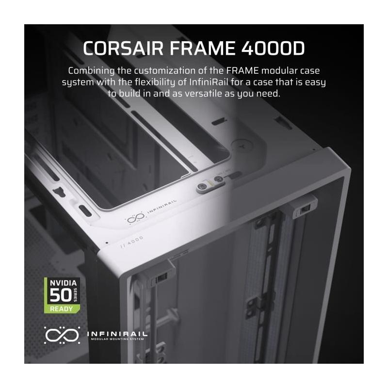 Boîtier PC CORSAIR FRAME 4000D Blanc - Moyen-tour
